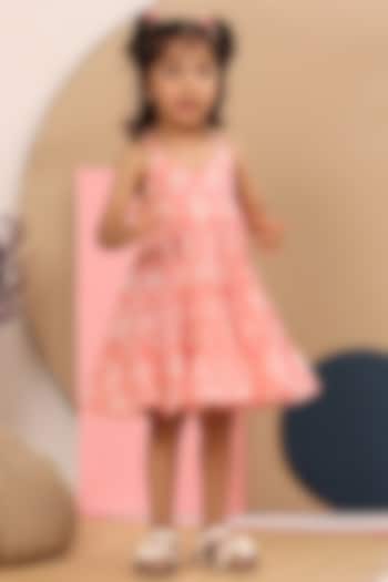 Pink Printed Dress For Girls by Casa Ninos at Pernia's Pop Up Shop