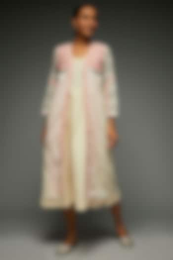 Blush Pink Cotton Long Jacket by THE WOVEN LAB at Pernia's Pop Up Shop