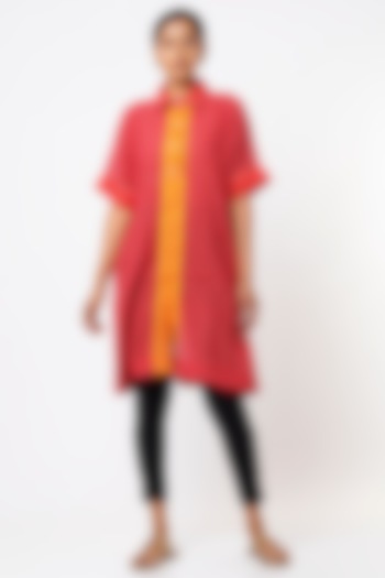 Red Handwoven Tunic by THE WOVEN LAB