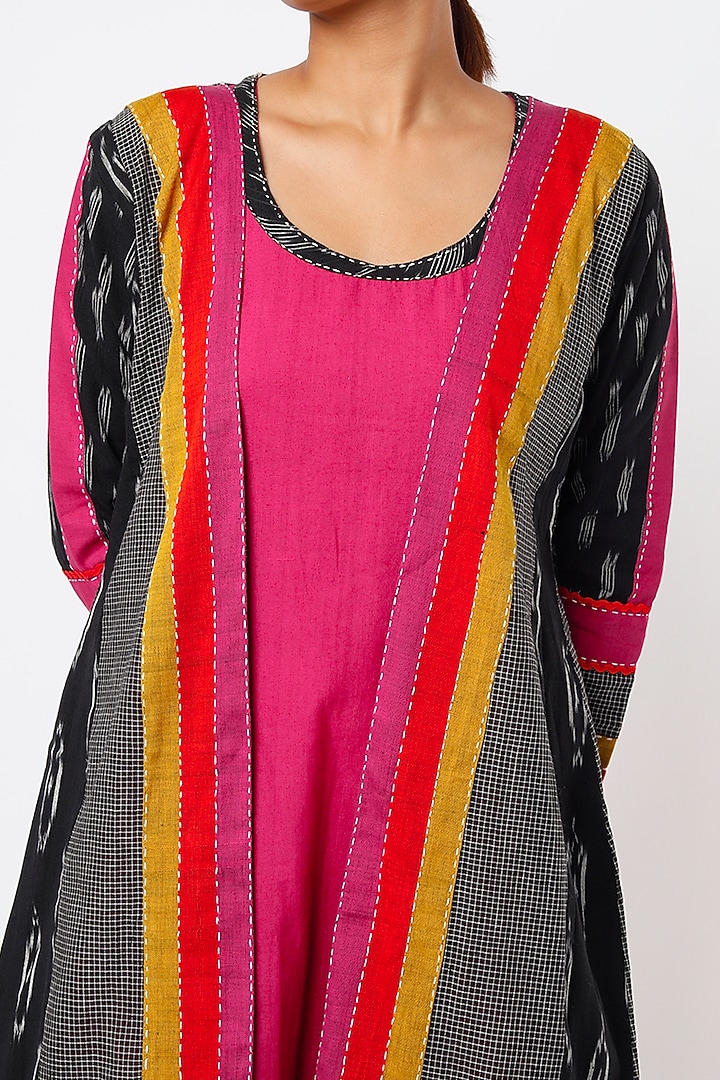 Black Handwoven Jacket Set by THE WOVEN LAB at Pernia's Pop Up Shop