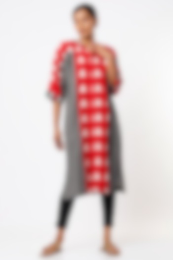 Red Handwoven Tunic  by THE WOVEN LAB