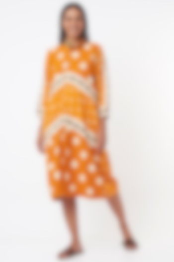 Yellow Cotton Printed Tunic by THE WOVEN LAB