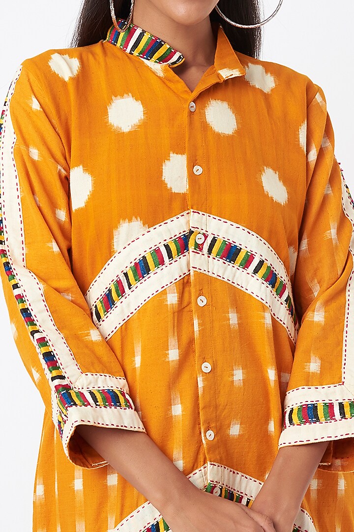 Yellow Cotton Printed Tunic by THE WOVEN LAB at Pernia's Pop Up Shop