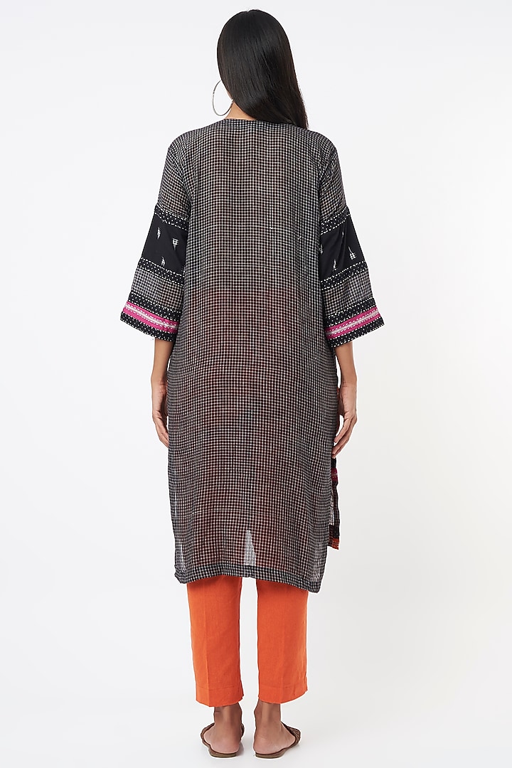 Black Cotton Printed Tunic Set by THE WOVEN LAB at Pernia's Pop Up Shop