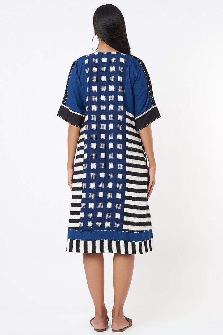 Cobalt Blue Cotton Printed Summer Dress by THE WOVEN LAB at Pernia's Pop Up Shop