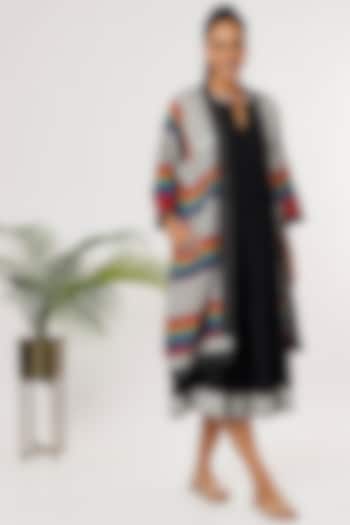 Rainbow Handloom Cotton Jacket by THE WOVEN LAB