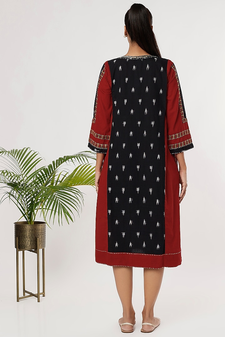 Black Ikat Midi Summer Dress by THE WOVEN LAB at Pernia's Pop Up Shop