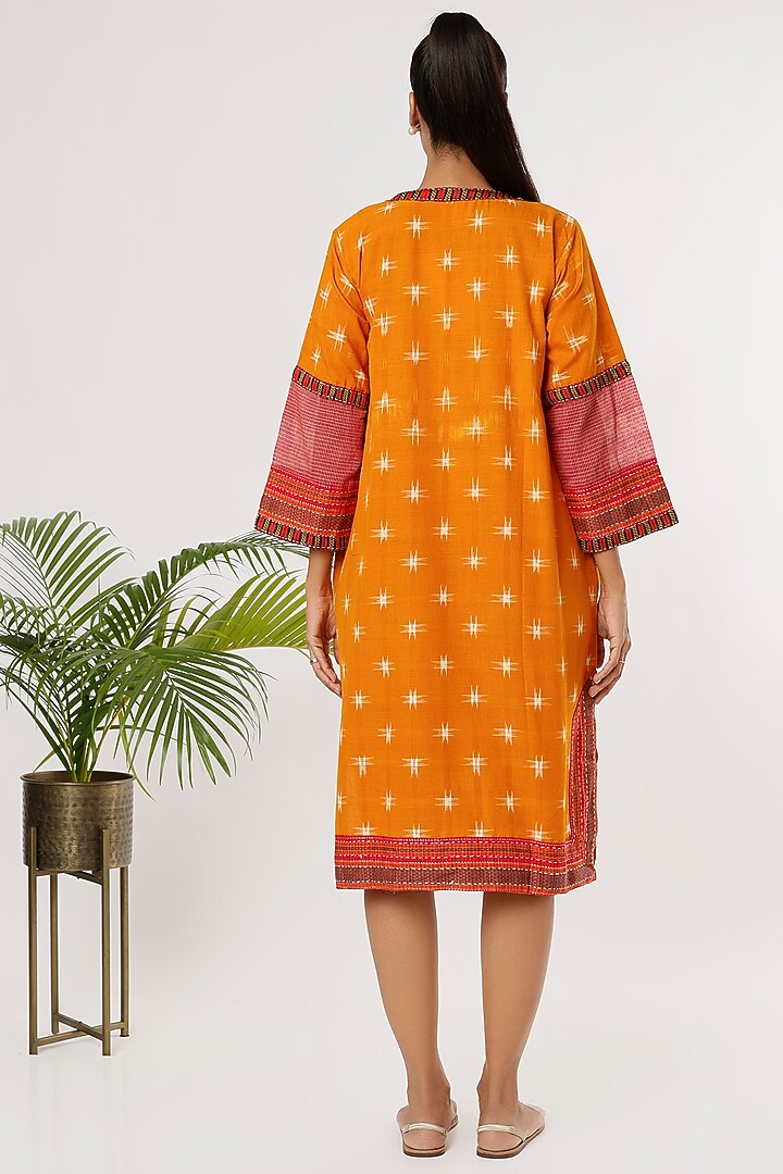 Bright Orange Ikat Summer Dress by THE WOVEN LAB at Pernia's Pop Up Shop