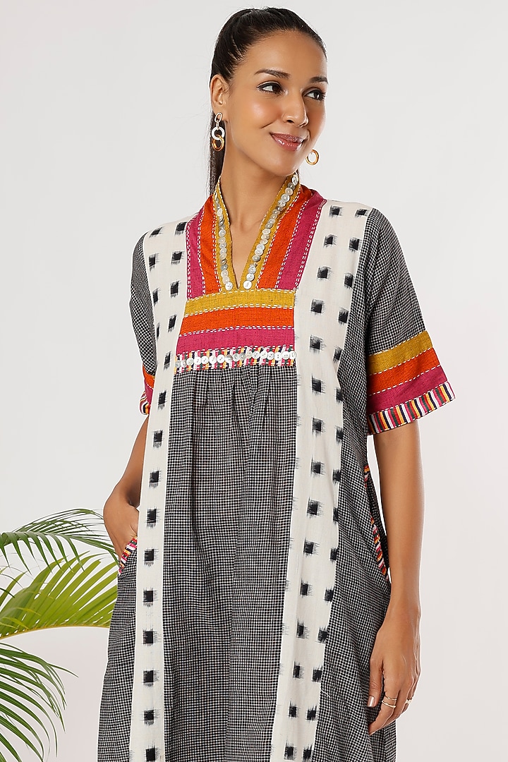 Black Cotton Checkered Summer Dress by THE WOVEN LAB at Pernia's Pop Up Shop