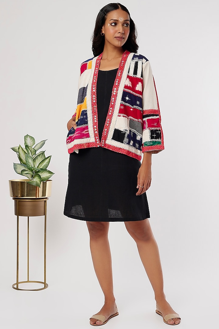 Multi-Colored Handwoven Short Jacket by THE WOVEN LAB