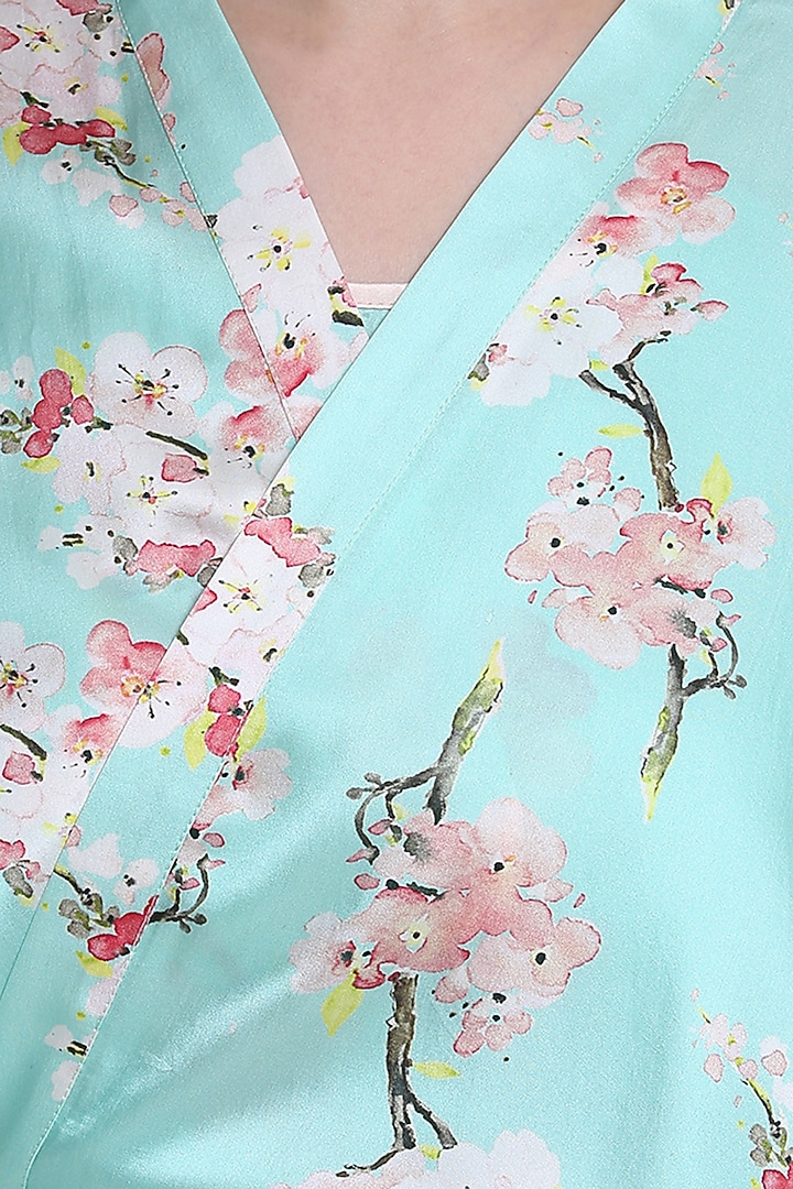 Turquoise Printed Kimono Summer Dress by CatNap at Pernia's Pop Up Shop