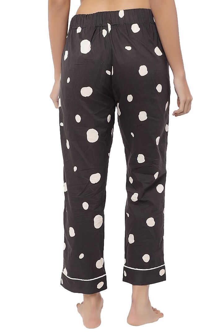 Black Polka Dotted Night Suit by CatNap at Pernia's Pop Up Shop