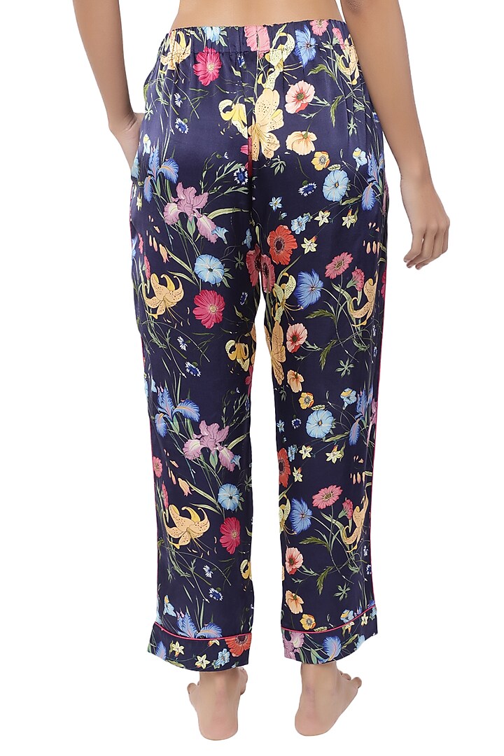 Midnight Blue Printed Night Suit by CatNap at Pernia's Pop Up Shop