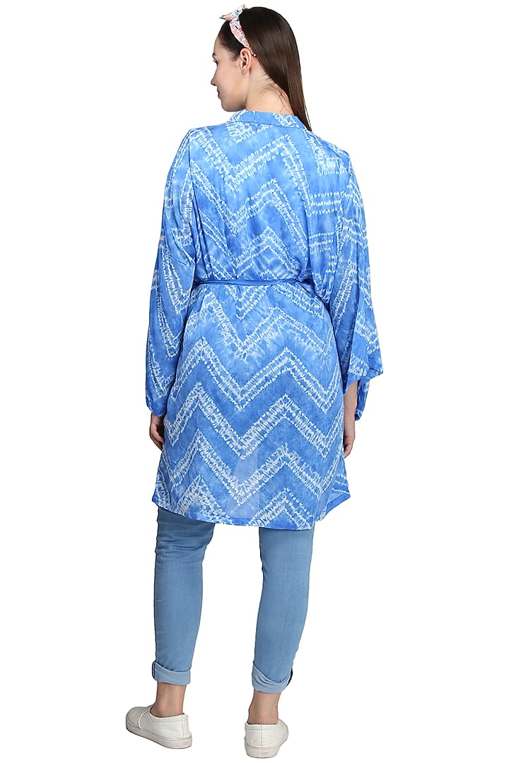 Blue Tie-Dye Kimono Jacket by CatNap at Pernia's Pop Up Shop