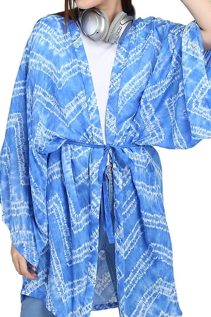 Blue Tie-Dye Kimono Jacket by CatNap at Pernia's Pop Up Shop