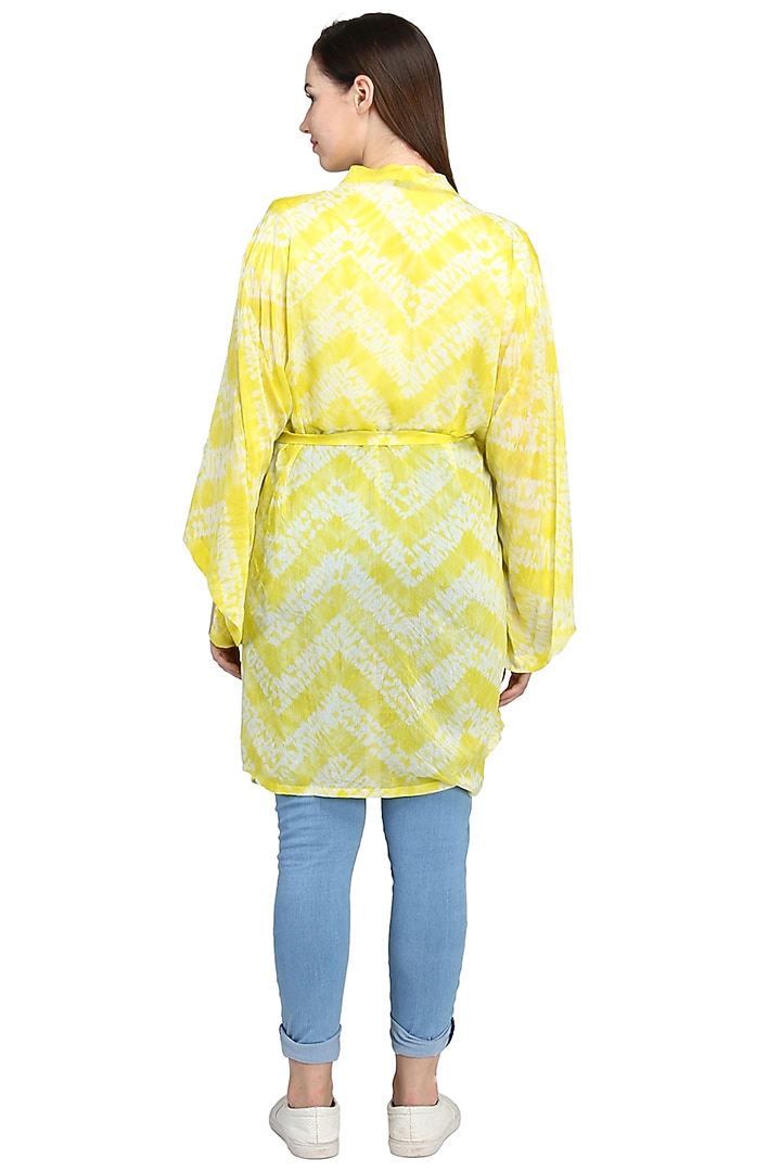Yellow Tie-Dye Kimono Jacket by CatNap at Pernia's Pop Up Shop