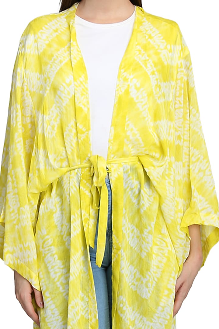 Yellow Tie-Dye Kimono Jacket by CatNap at Pernia's Pop Up Shop