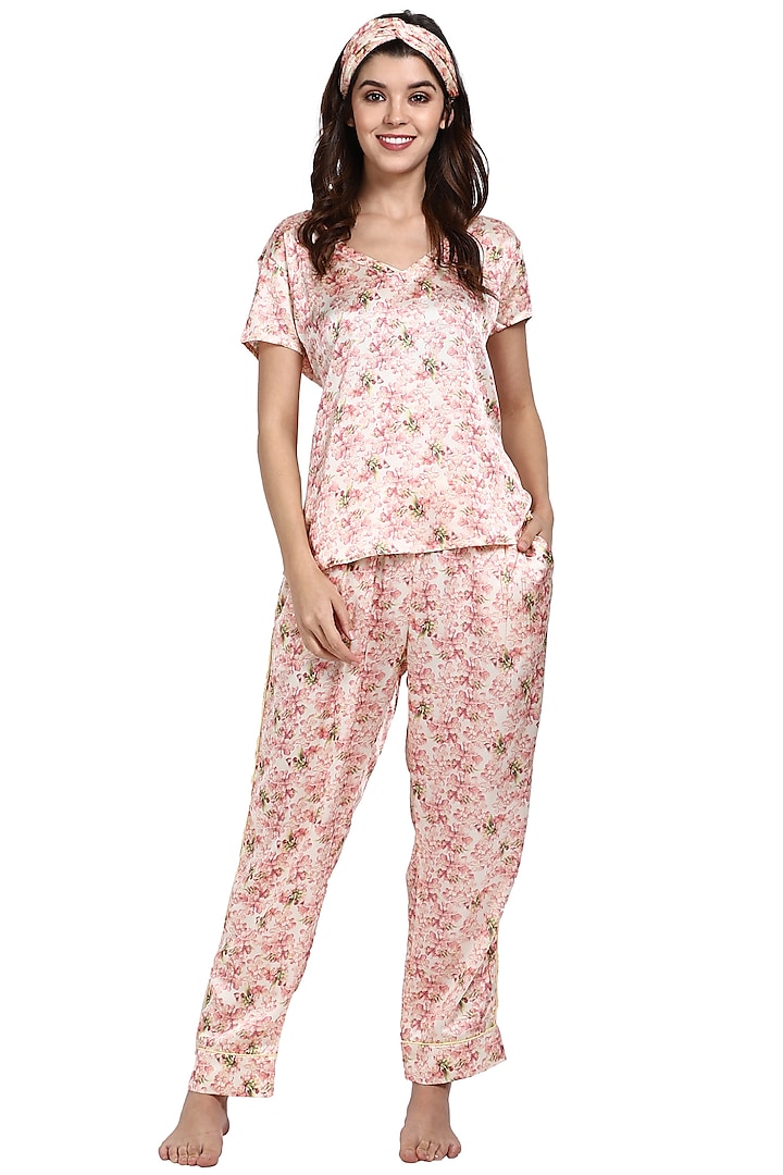 Vintage Blossom Printed Night Suit by CatNap