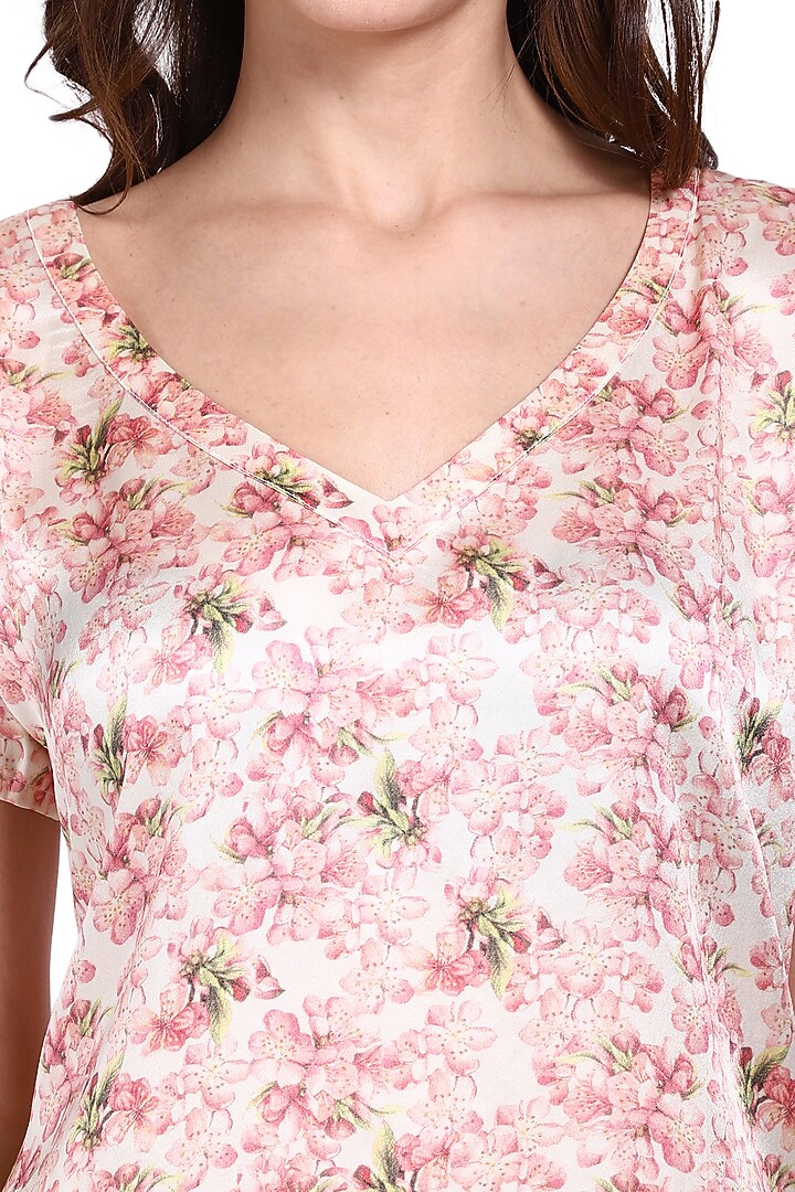 Vintage Blossom Printed Night Suit by CatNap at Pernia's Pop Up Shop