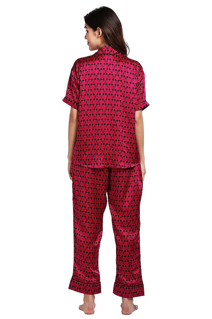 Red Printed Night Suit by CatNap at Pernia's Pop Up Shop