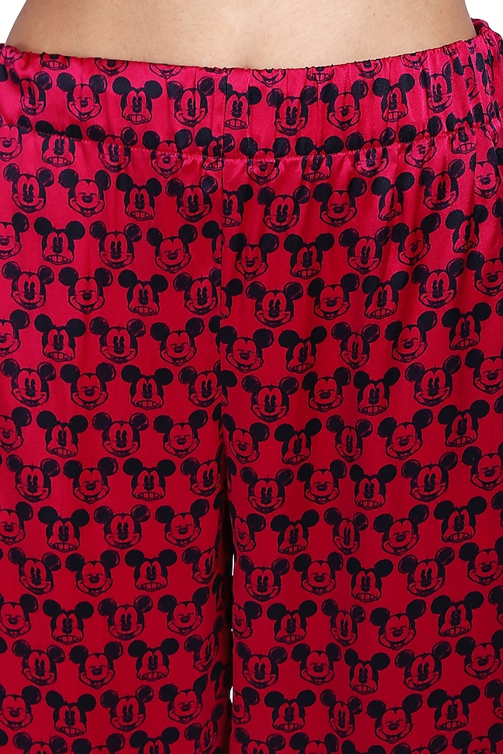 Red Printed Night Suit by CatNap at Pernia's Pop Up Shop