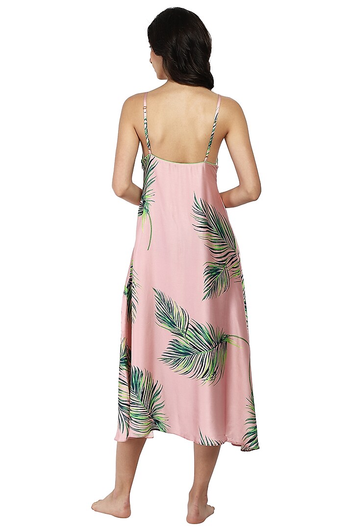 Palm Peach Midi Summer Dress With Eye Mask by CatNap at Pernia's Pop Up Shop