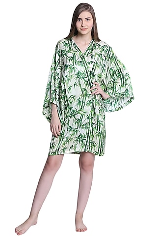 Green Printed Kimono Jacket by CatNap