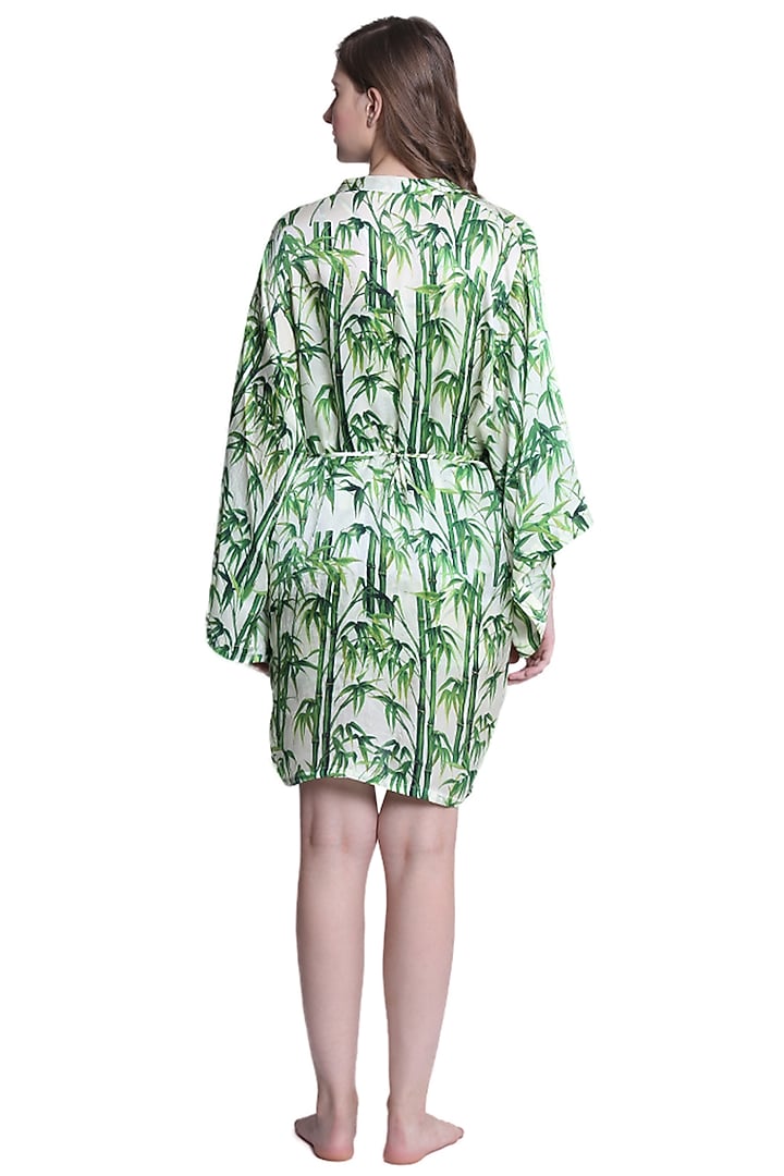 Green Printed Kimono Jacket by CatNap at Pernia's Pop Up Shop