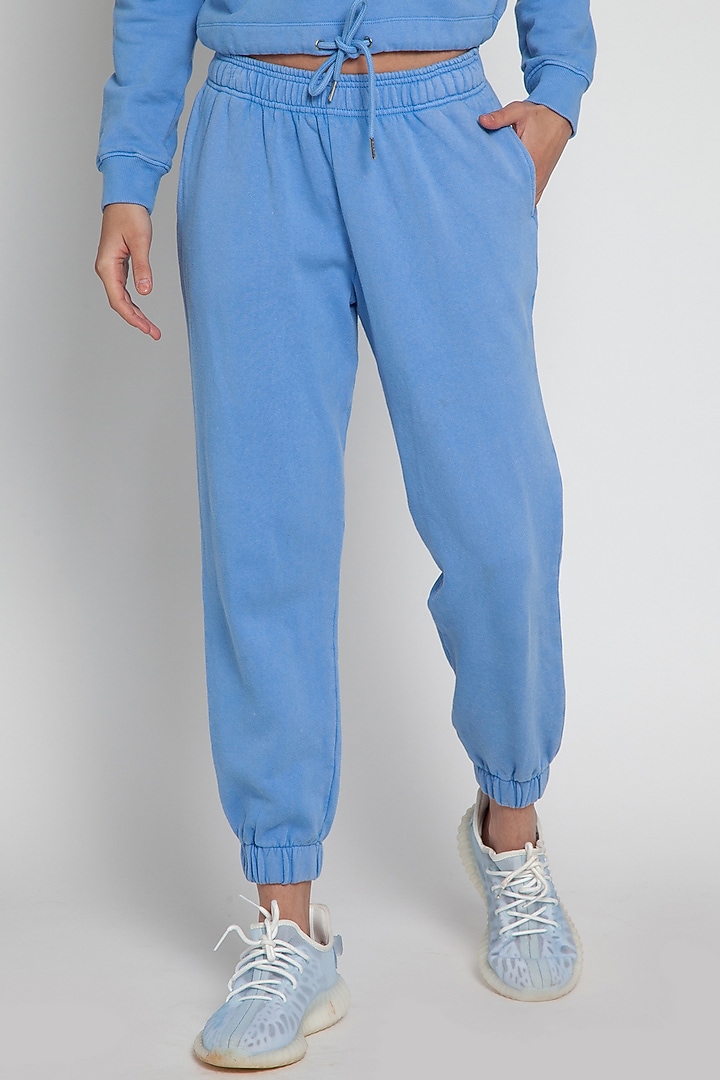 Blue Cotton Jogger Set by CAVA Athleisure at Pernia's Pop Up Shop