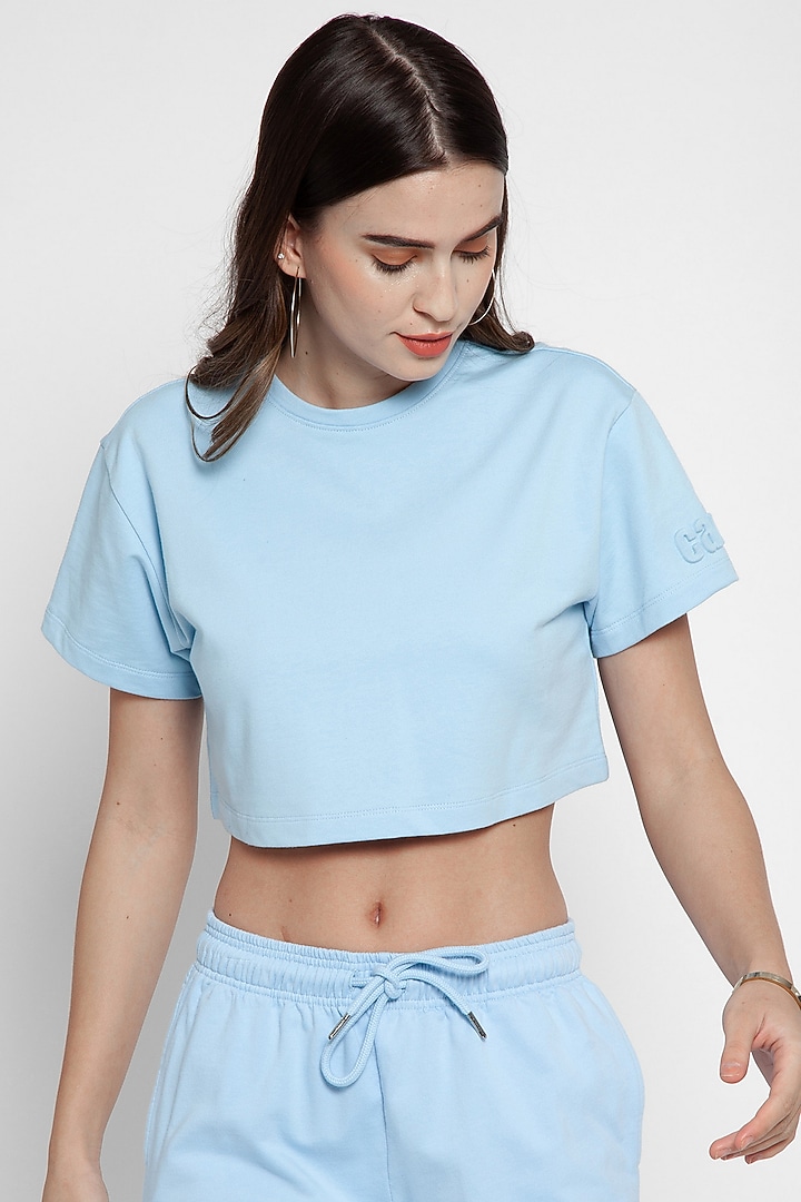 Sky Blue Cotton Jogger Set by CAVA Athleisure at Pernia's Pop Up Shop
