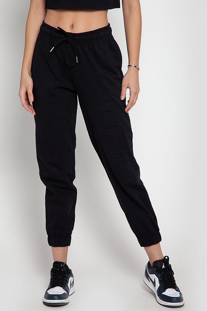 Black Cotton Jogger Set by CAVA Athleisure at Pernia's Pop Up Shop