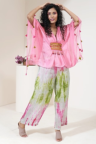 Mint Embroidered Pant Set by Capisvirleo