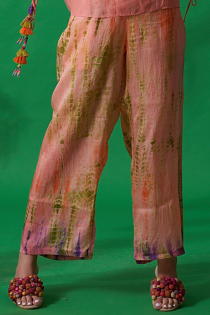 Peach Tie-Dyed Straight Pants by Capisvirleo at Pernia's Pop Up Shop