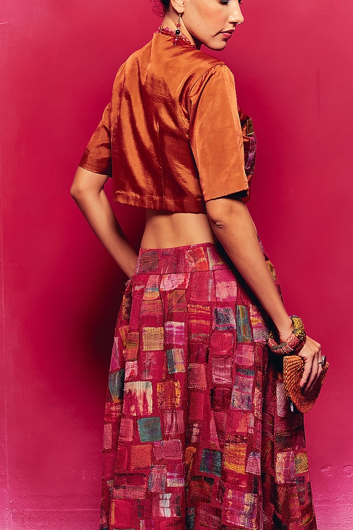 Multi-Colored Silk Patch Work Skirt Set by Capisvirleo at Pernia's Pop Up Shop