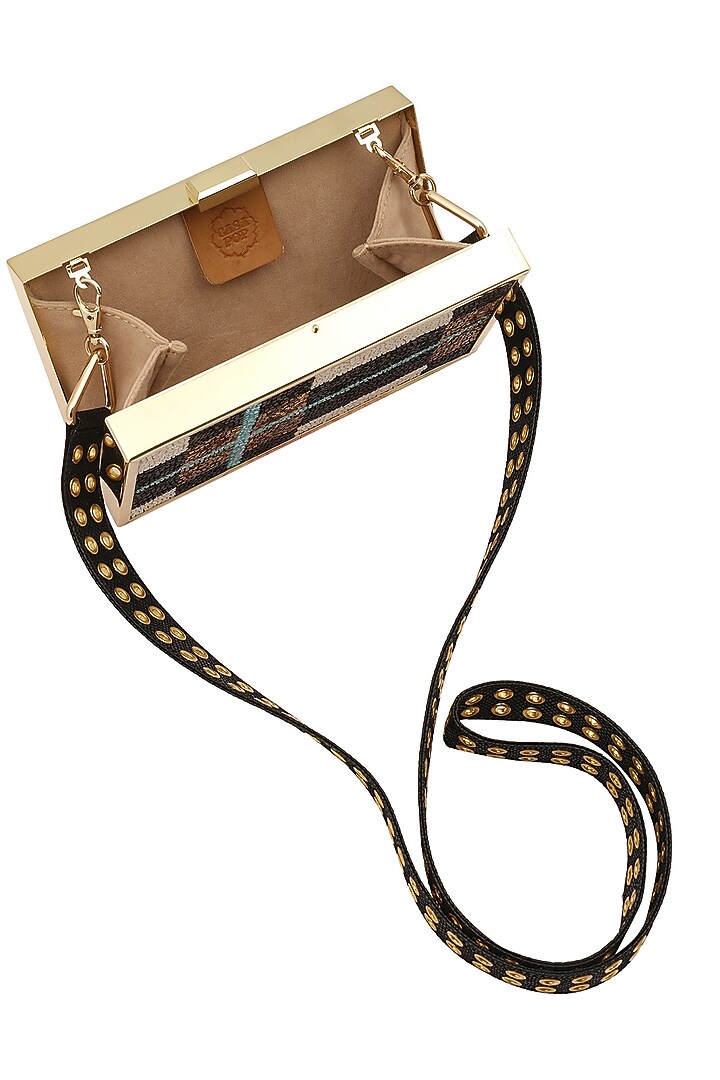 RASEEL AT CASAPOP presents Brown cutdana work clutch available only at Pernia's Pop Up Shop.