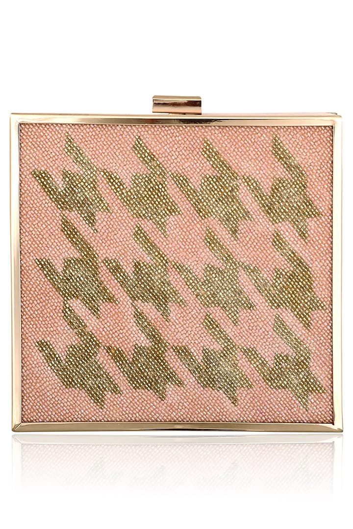 RASEEL AT CASAPOP presents Peach abstract sequins work clutch available only at Pernia's Pop Up Shop.