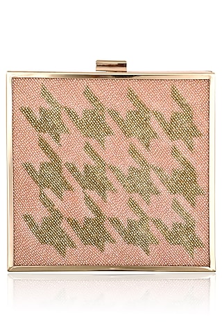 Peach Abstract Sequins Work Clutch by RASEEL AT CASAPOP