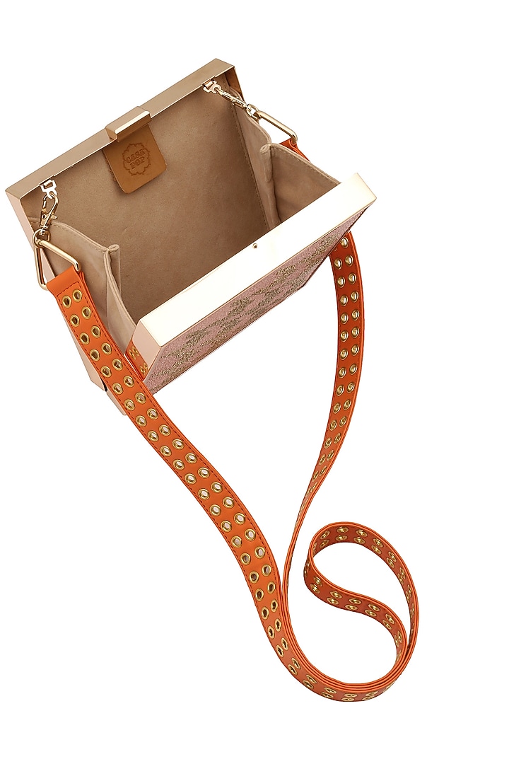 RASEEL AT CASAPOP presents Peach abstract sequins work clutch available only at Pernia's Pop Up Shop.