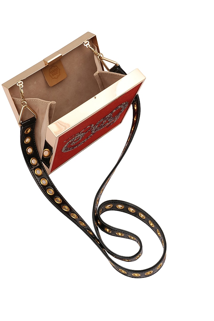 RASEEL AT CASAPOP presents Red snake motif crystal work clutch available only at Pernia's Pop Up Shop.