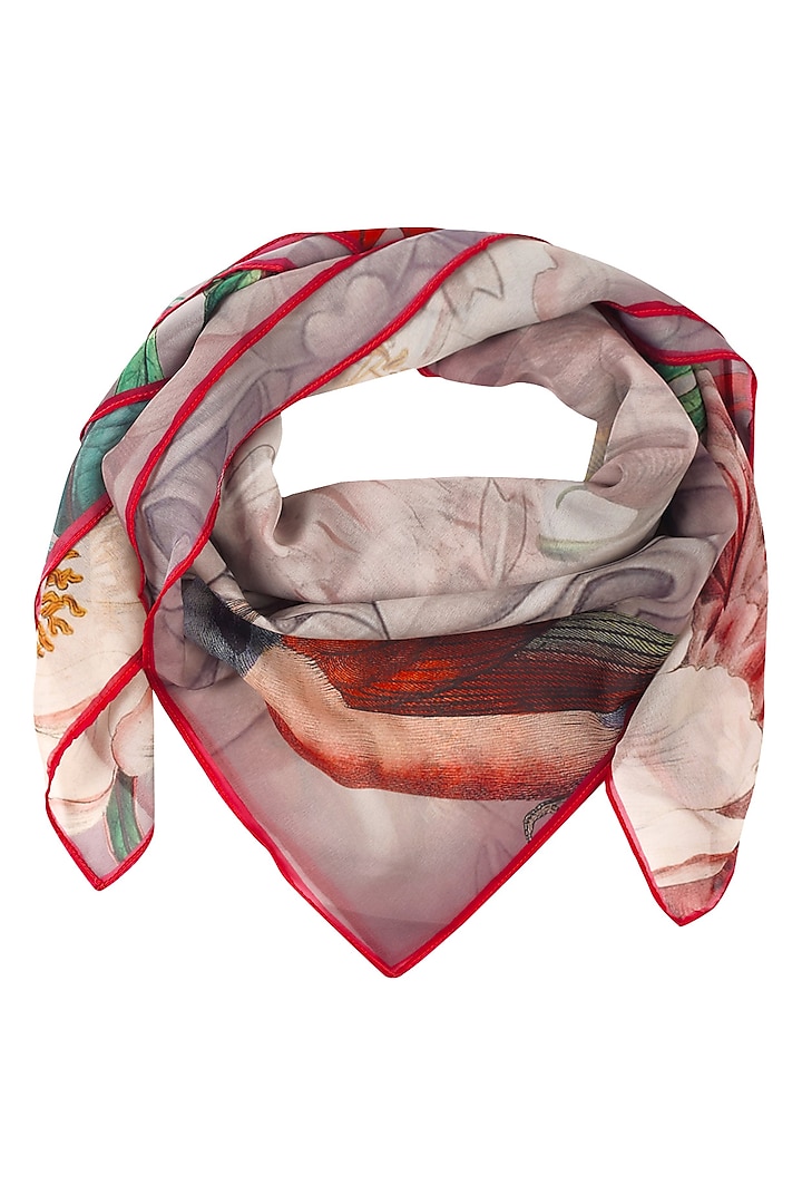 Pink and Red Return To Paradise Scarf by RASEEL AT CASAPOP