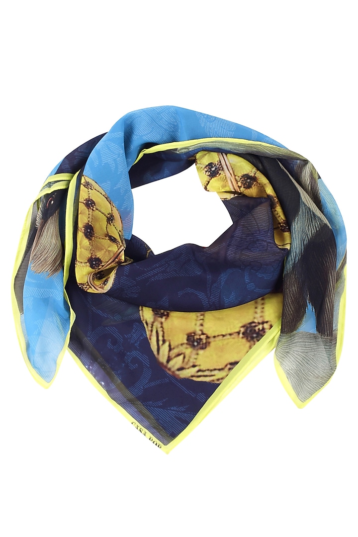 Dark Blue and Gold Easter Egg Hunt Scarf by RASEEL AT CASAPOP