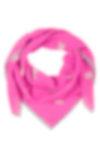 Pink and White Cow Print Scarf by RASEEL AT CASAPOP