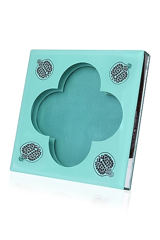 Aqua Blue Sqaure Glass Frame by RASEEL AT CASAPOP