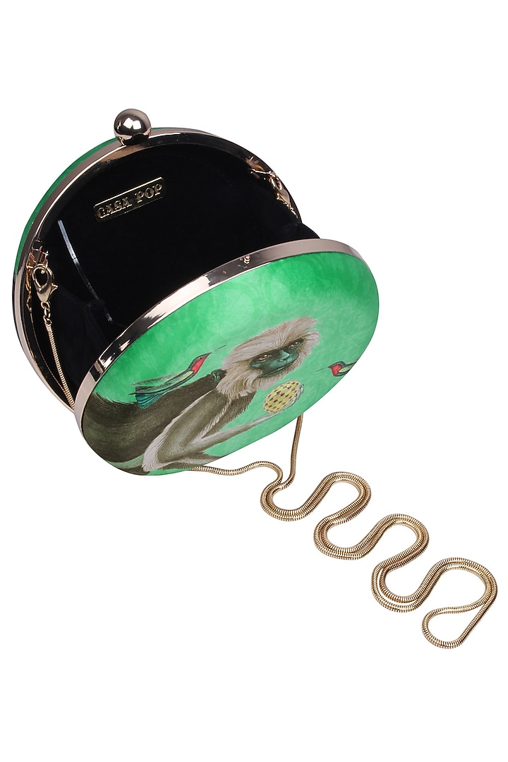 RASEEL AT CASAPOP presents Green easter egg hunt metallic clutch available only at Pernia's Pop Up Shop.