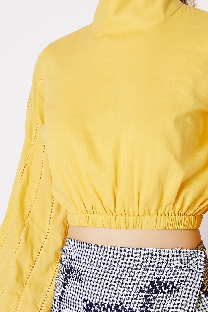 Canary Yellow High Neck Top by Chambray & Co. at Pernia's Pop Up Shop