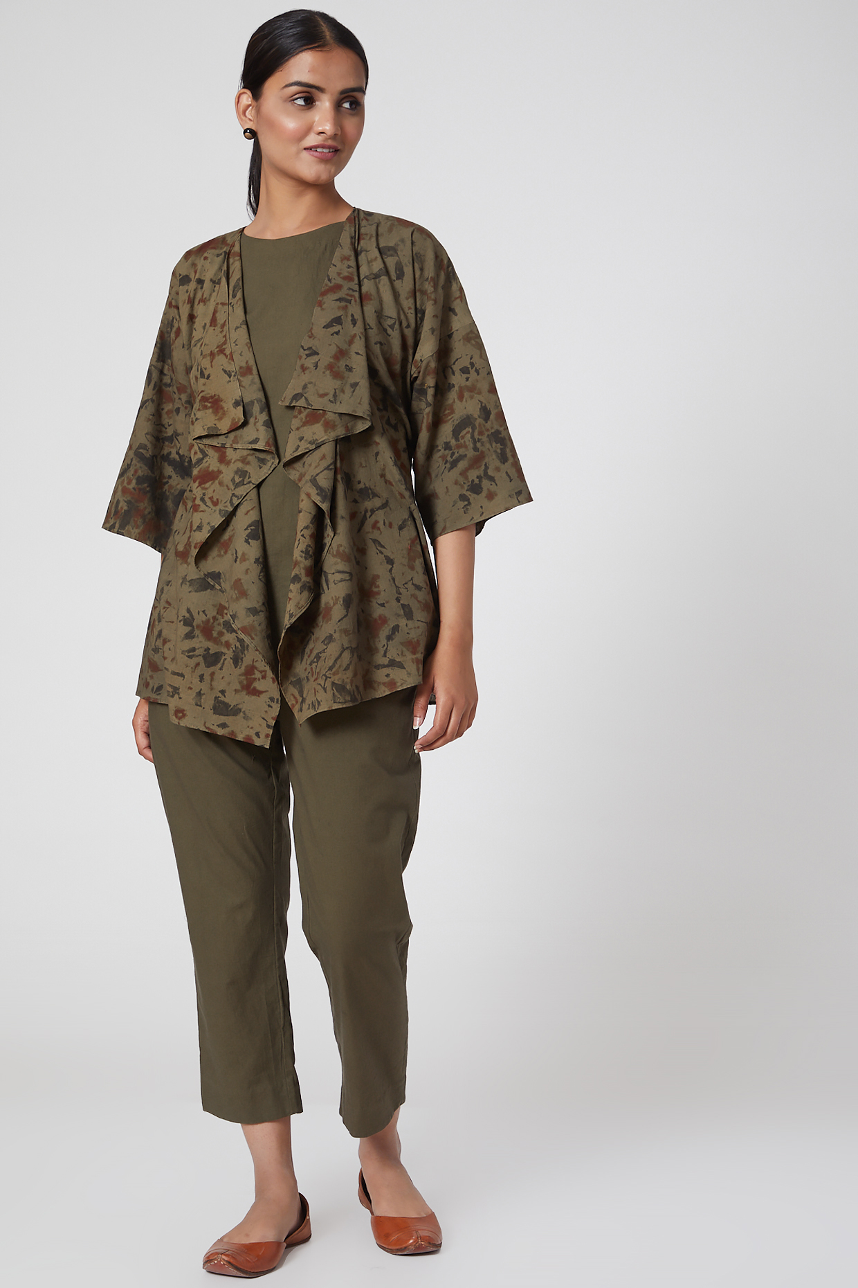 Olive Green Jacket Set by Chambray & Co. at Pernia's Pop Up Shop