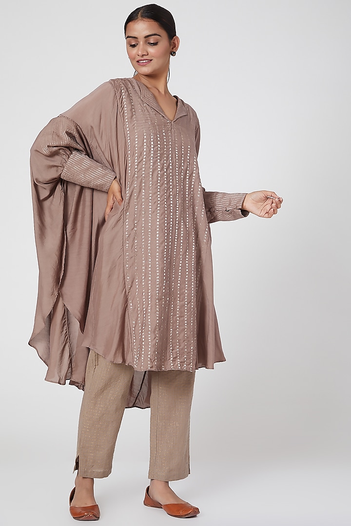 Nude Embroidered Tunic Set by Chambray & Co.