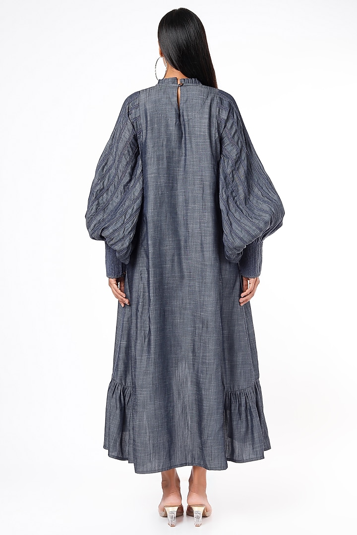 Blue Silk Denim Tencel Summer Dress by Chambray & Co. at Pernia's Pop Up Shop