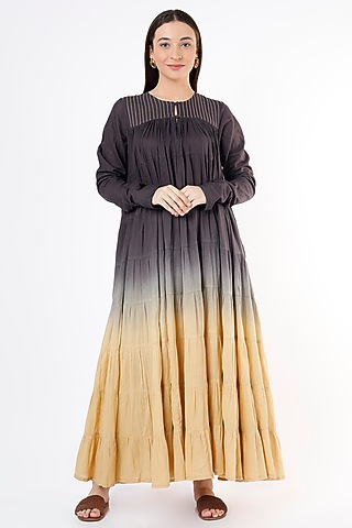 Charcoal Grey Cotton Maxi Dress by Chambray & Co.