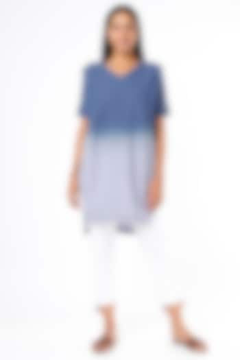 Blue Ombre Pleated Tunic by Chambray & Co. at Pernia's Pop Up Shop